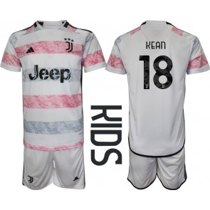 Juventus Moise Kean #18 Dětské Venkovní dres komplet 2023-24 Krátký Rukáv (+ trenýrky)